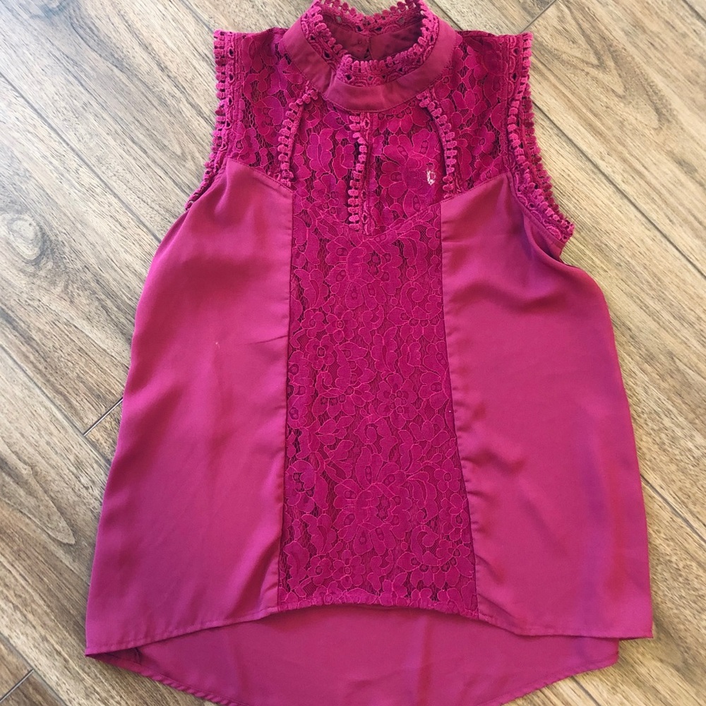 Pink lace top